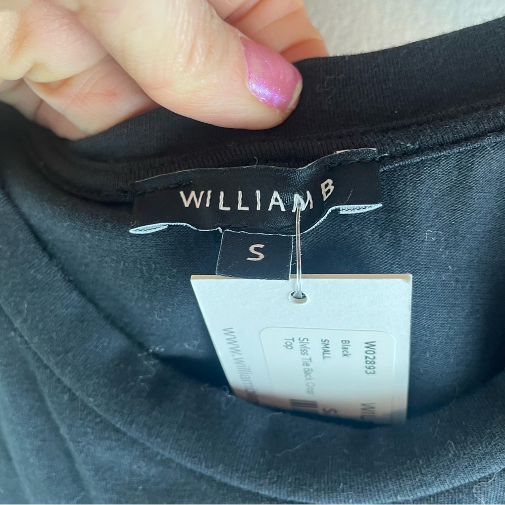 William B Black Tie Back Crop - Picture 4 of 8